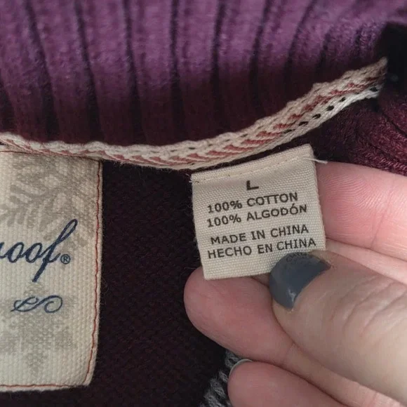 Weatherproof Vintage Holiday Sweater Mens L Burgundy Fair Isle 1/4 Zip Preppy - Picture 5 of 8